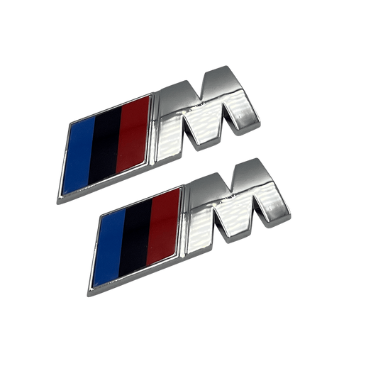 2 pcs. Chrome BMW M-Sport emblems 