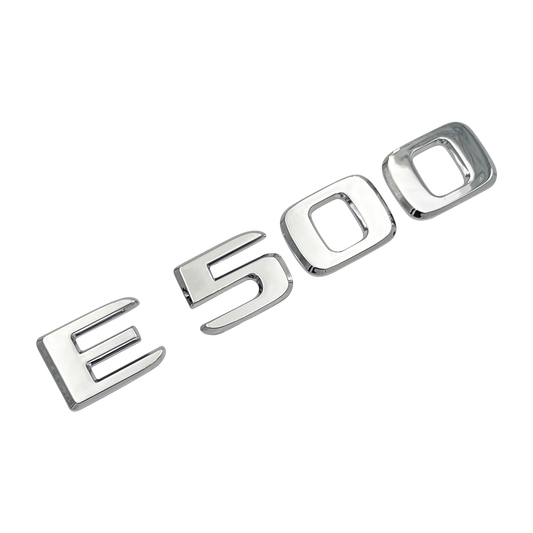 Chrome Mercedes E500 Emblem Badge 