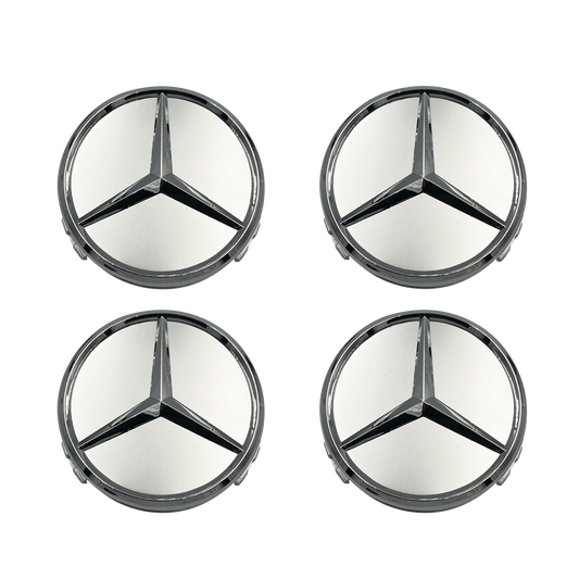 4 pieces. Black Mercedes Center caps