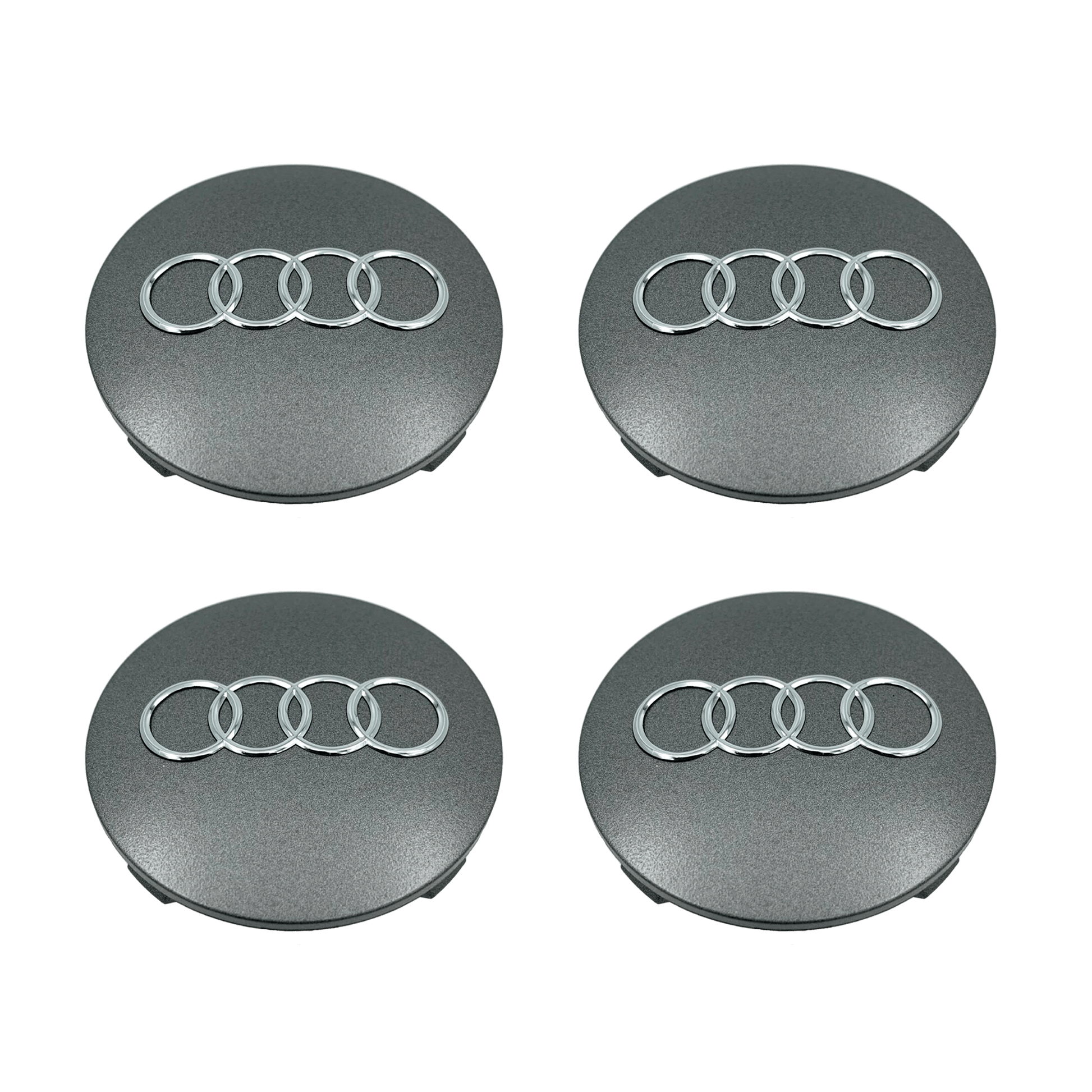4 Stk. Chrome Audi Centerkapsler Sæt - Driverse - Centerkapsler - Driverse - Driverse - AD-OG-CK-CH-60 - 60mm - Chrome - -