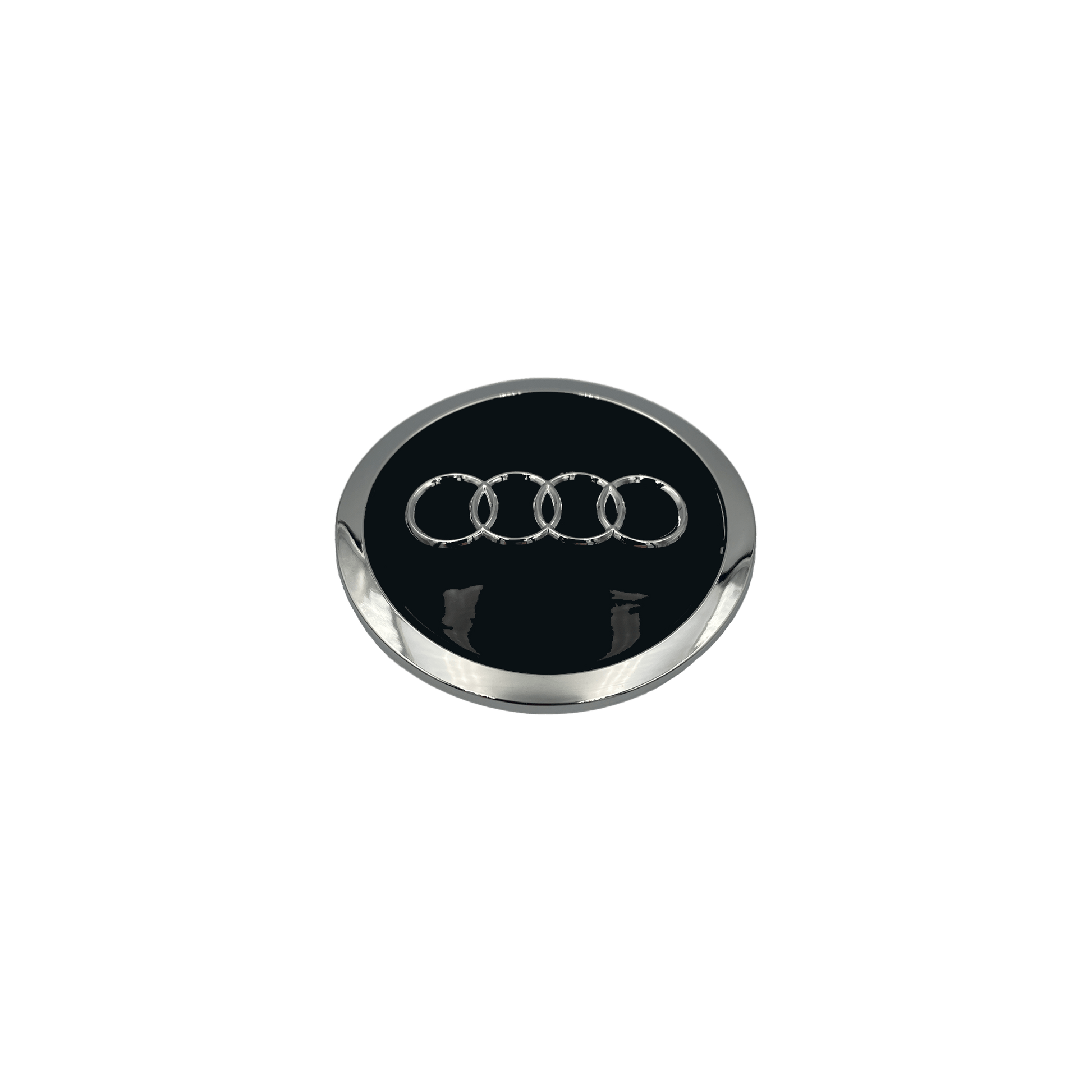 4 Stk. Sorte Audi Centerkapsler med Chrome Kant - Driverse - Centerkapsler - Driverse - Driverse - AD-OG-CK-SO-61 - 61mm - Sort - -