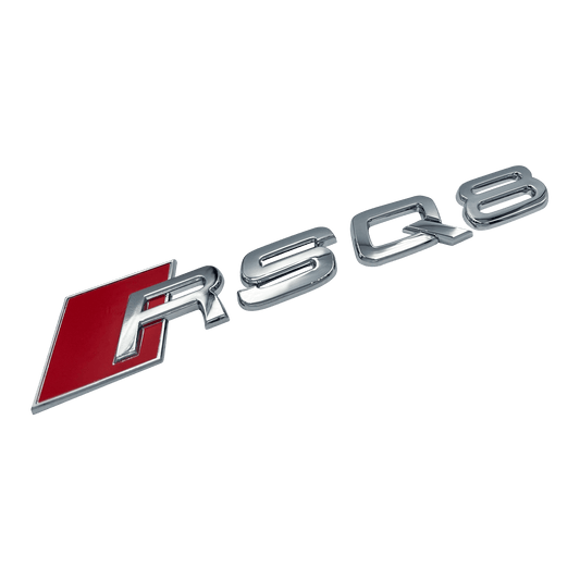 Chrome Audi RSQ8 Emblem Badge 