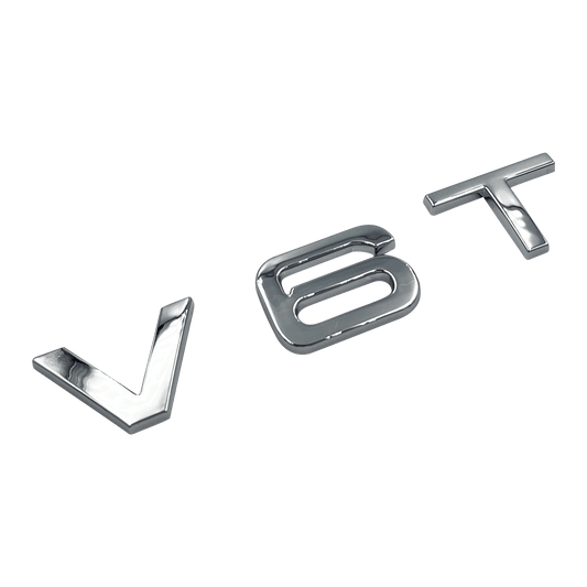 Chrome Audi V6T Emblem Badge