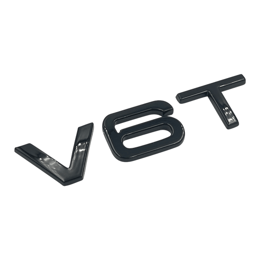 Black Audi V6T Emblem Badge