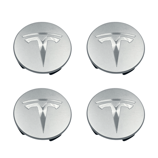 4 pieces. Chrome Tesla Center caps 57mm 