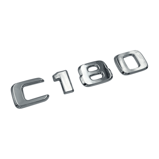 Chrome Mercedes C180 Emblem Badge 