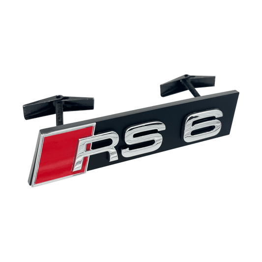 Chrome Audi RS6 Front Emblem Badge 