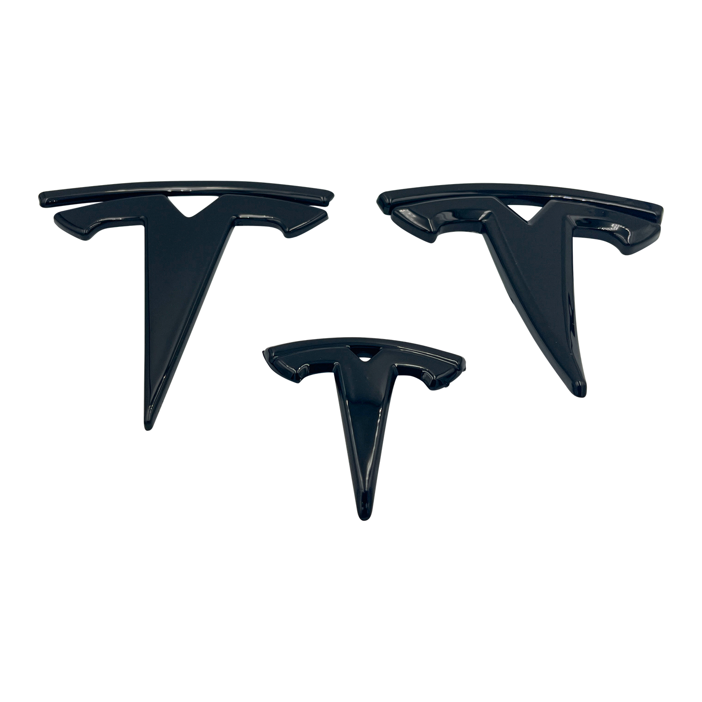 3 pieces. Black Tesla Model X Logo Set 