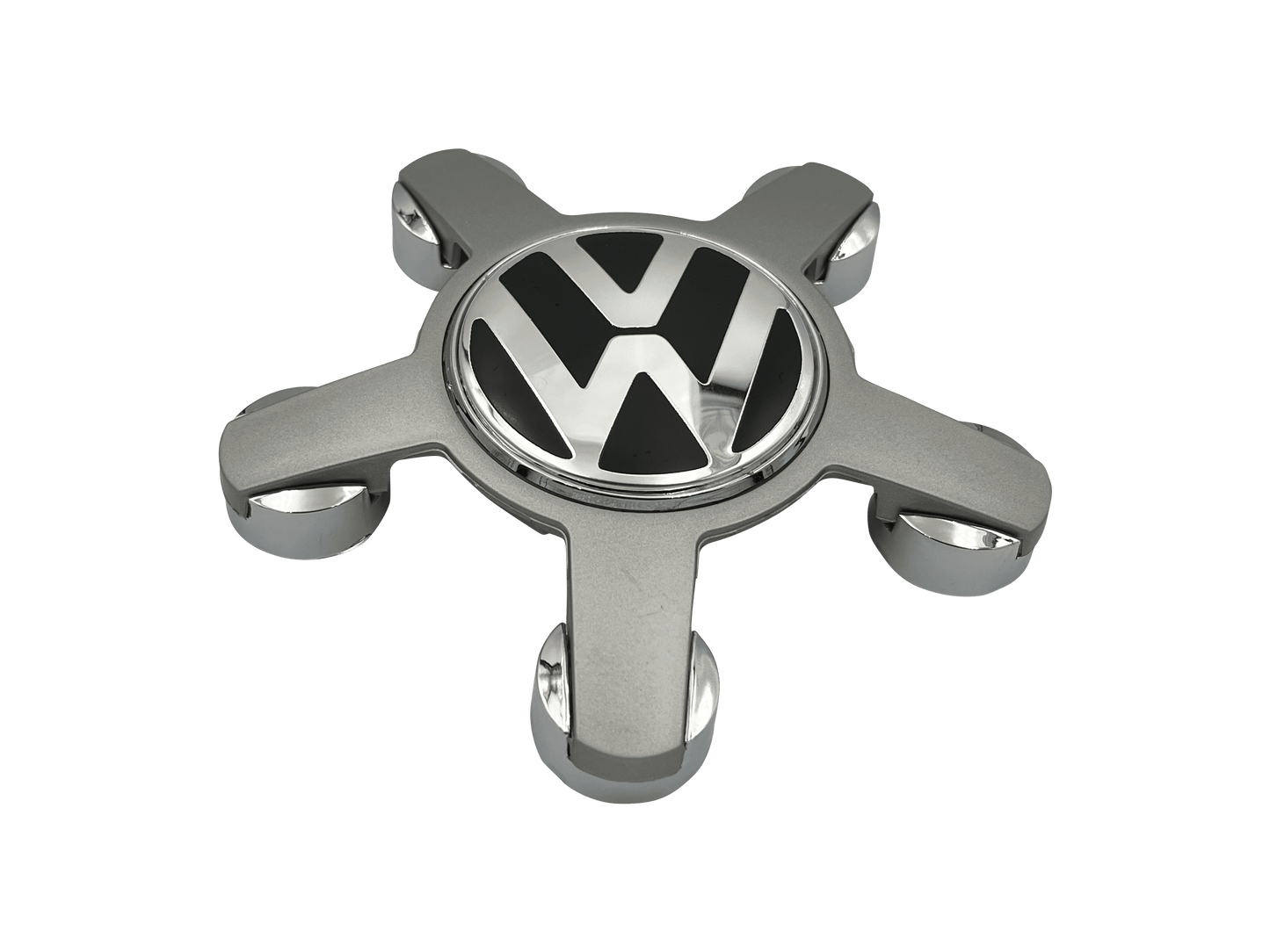 4 pieces. Blue &amp; Chrome VW Center caps