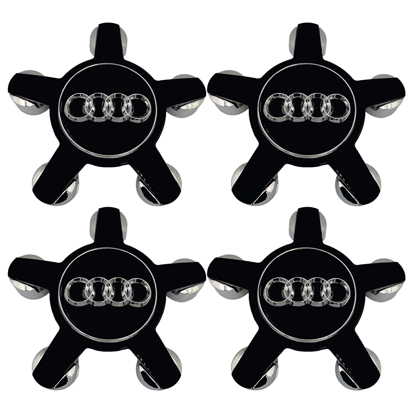 4 pieces. Audi Center caps Black 135mm