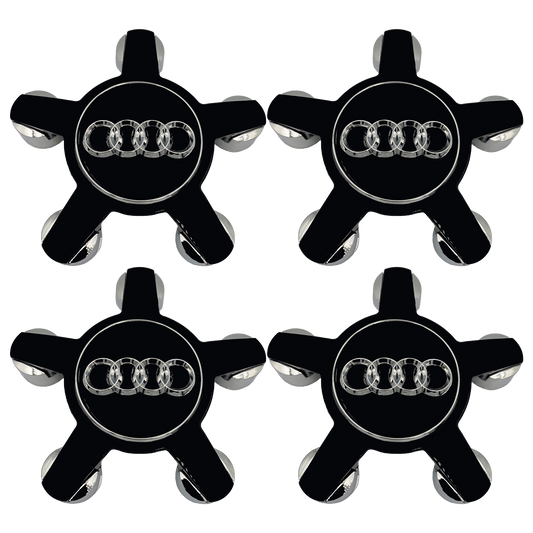4 pieces. Audi Center caps Black 135mm